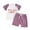 Light Purple, variant on Splozh Little Girls Summer Outfits Baby Girl Comfortable and Breathable Set Cute Letter Printed Short Sleeve Shorts Two Piece Set Pink,2-3 Years