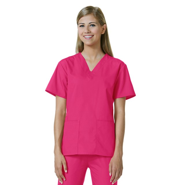 Core by Maevn Women's V-Neck Solid Scrub Top