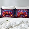 thumbnail image 4 of Erosebridal Neon Red Gamepad Full Sheet Sets, Geometric Circuit Board Bedding Full Size 4-Piece, 4 of 7
