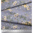 thumbnail image 2 of Soimoi Rayon Crepe Fabric Leaves,Moth & Magnolia Floral Print Fabric by the Yard 46 Inch Wide, 2 of 3