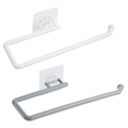 thumbnail image 2 of tredstone Kitchen Paper Roll Holder Wall Mount Self-adhesive Rag Rack Punch-free 180 Degree Movable Hanging Shelf Accessories White, 2 of 9