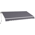 thumbnail image 1 of Outsunny Auvent Rétractable Abri Pare-Soleil Manuel Gris Foncé, 1 of 10