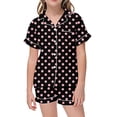 thumbnail image 4 of MIASHUI Ensemble de Pyjama 2 Pcs pour Garçons et Filles à Pois Boutonné, Rose Clair, 4-5 Ans, 4 of 4