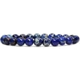 thumbnail image 1 of Royal Blue Sea Sediment Jasper Gemstone 8mm Round Beads Stretch Bracelet 7 Inch, 1 of 4