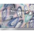 thumbnail image 2 of Soimoi Viscose Chiffon Fabric Leaves & Feather Print Fabric by the Yard 42 Inch Wide, 2 of 3