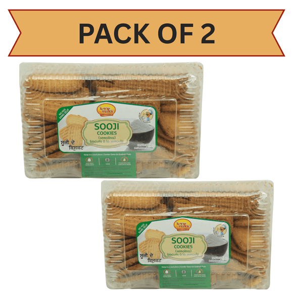 Verka Sooji Cookies 2.5lbs, Pack Of 2, Indian Style, Crispy and Crunchy, 100% Vegetarian