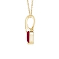 thumbnail image 2 of Angara Natural Ruby Necklace - Heart-Shaped Ruby Ribbon Pendant with Diamond in 14K Yellow Gold for Women, 2 of 10