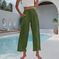 thumbnail image 4 of Summer Clearance 2025! Womens Plus Size Pants,Woman Fashion Solid Color Elastic Waist Drawstring Pocket Long Pants, 4 of 5