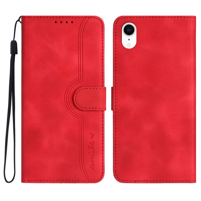 Compatible with iPhone XR Case Premium PU Leather Wallet with Built-in Magnet Cover