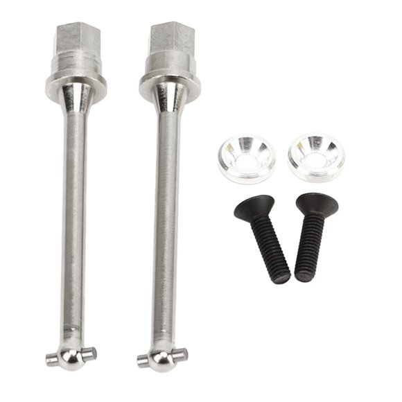 RC Replacement Drive Shaft, Rear Axle Drive Shaft Efficient Drivetrain 2 PCS For Maintain Black,Silver