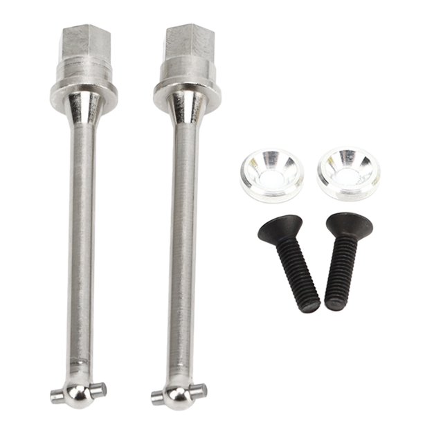 RC Replacement Drive Shaft, Rear Axle Drive Shaft Efficient Drivetrain 2 PCS For Maintain Black,Silver