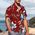 thumbnail image 4 of Pisexur Shirts for Man T Hommes Mode Décontractée Col Rabattu Impression Manches Courtes Chemise Boutonnée Blouse Vin,S Chemises de Golf Hommes & Chemises Hommes, 4 of 7