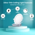 thumbnail image 2 of 4-Inch LED Recessed Slim Pot Lights with Junction Box, 6000K Daylight White, Dimmable 9W 750LM High Brightness Led Panel Lights, IC Rated Indoor & Outdoor Led Ceiling Lights, ETL Listed (10 Pack), 2 of 9