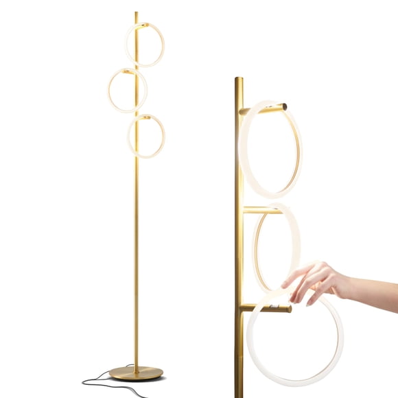 Brightech Saturn Floor Lamp, Great Living Room Decor, Tall Contemporary Standing Tree Light for Offices, Living Rooms, with 3 LED Heads for Bedroom R