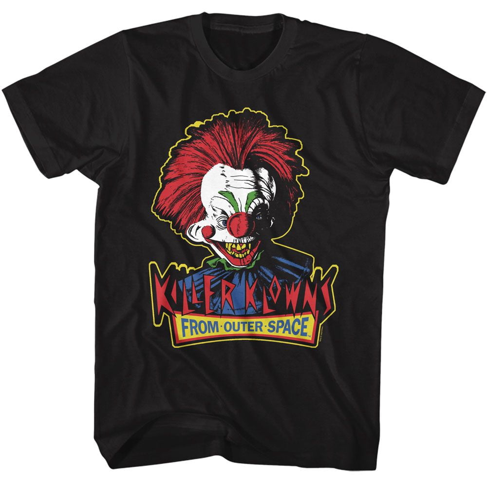 T-Shirt Noir pour Adulte Killer Klowns In Outer Space Head And Logo 2TG