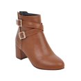 thumbnail image 1 of B91xZ Bottes Compensées pour Femmes Bottes Chelsea Mode Confort Bottines à Talon Bas, Brun 8, 1 of 5