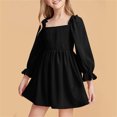 thumbnail image 2 of Kcodviy Girl Summer New Skirt Party Outfits for Girls Long Sleeved Ruffled Skirt Retro Dress for Toddlers High Waist Dress for Girl Ruffle Dress Girls, 2 of 9