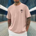 thumbnail image 2 of T-shirts pour Hommes Imprimés Palmier Graphiques T-Shirts Décontractés Été Plage Hawaïenne Manches Courtes Col Rond, 2 of 4