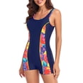 thumbnail image 2 of RELLECIGA Women's Athletic Boyleg One Piece Swimsuits Sport Bathing Suit, 2 of 5
