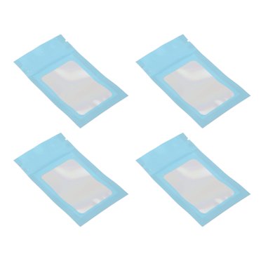 100Pcs Ziplock Bags, Opp Ziplock Bags Reusable Food Storage Bags Holographic Packaging Bags For Self Sealing Holographic With Hanging Hole