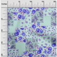 thumbnail image 2 of oneOone Cotton Poplin Turquoise Green Fabric Florals Craft Projects Decor Fabric Printed By The Yard 42 Inch Wide, 2 of 4