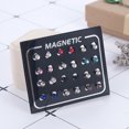thumbnail image 4 of 12Pairs/Set Unisex Rhinestone Inlaid Magnetic Stud Earrings Non Piercing Jewelry, 4 of 8