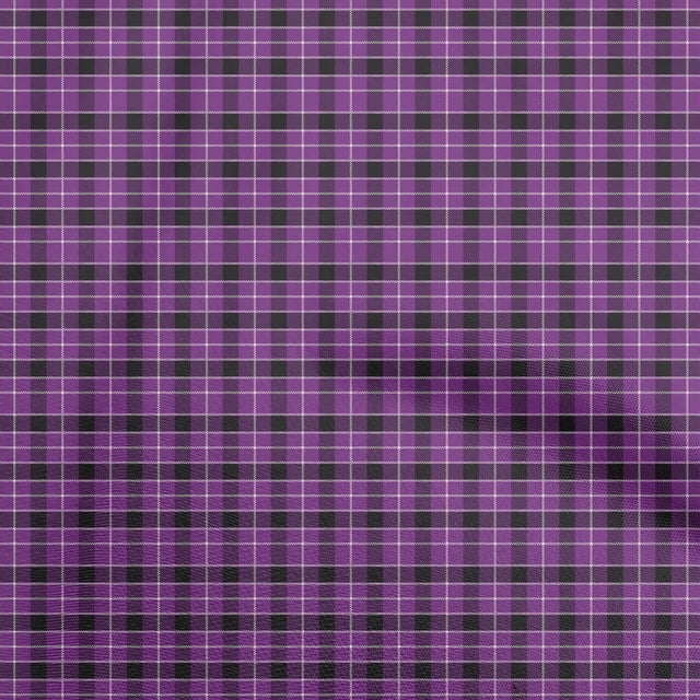 oneOone Cotton Jersey Purple Fabric Check Craft Projects Decor Fabric Printed By The Yard 58 Inch Wide