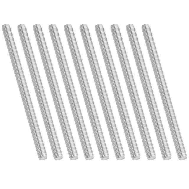 Uxcell 3/8 Pouces-16 Tige Entièrement Filetée, 10 Pcs Filetage en Acier Inoxydable 304 Longueur 5.9 Pouces