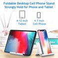 thumbnail image 2 of Cell Phone Stand for Desk, Foldable Cell Phone Holder Mobile Stand Phone Dock, Multi-Angle Universal Adjustable (White), 2 of 5