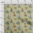 thumbnail image 2 of oneOone Georgette Viscose Olive Green2 Fabric Animal Sewing Material Print Fabric By The Yard 42 Inch Wide, 2 of 4