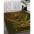 thumbnail image 3 of Ahgly Tapis d'Intérieur Lavable en Machine Carré Transitionnel Brun Bronze Foncé, 7 Pieds Carré, 3 of 7