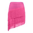 thumbnail image 4 of GPOECD Jupes Courtes pour Femmes Grande Taille à Franges Style Bohème Asymétriques Mini avec Détails de Franges Fluides pour Tenue Décontractée de Fête Jupes pour Femmes 01_Rouge Melon D\'eau,m, 4 of 4
