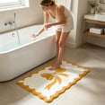 thumbnail image 4 of Flocked Velvet Bath Mat with Bow Design | Soft Plush Absorbent Shower Rug for Bathtub | Non-Slip Latex Backing Quick Dry Floor Mat for Bathroom | Washable Microfiber Runner for Sink, Tub, Doorway, 4 of 6