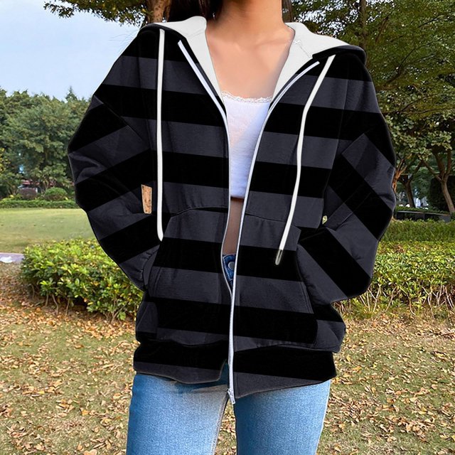 Chandails à Capuche Zippés pour Femmes Rabais de 50 % en Liquidation Blouse Mode Manches Longues Hauts Chandail Poches à Capuche