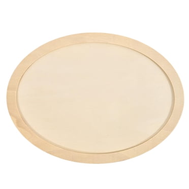 Plaid Unfinished Oval Wood Plaque, 14” x 10.25”
