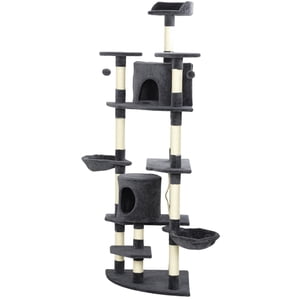 CoSoTower 79" Scratching Kitten Tree Condo Kitten Scratch Activity Center Toys Dark Grey