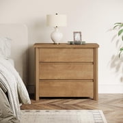 Tribesigns Nightstand with 3 Drawers, Rustic Farmhouse Bedside Table with Storage for Bedroom or Small Spaces, Easy Assembly, 1 Piece