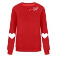 thumbnail image 4 of TIMIFIS Chandails à Col Rond pour Femmes Mode Mignon Imprimé Amour Chandail à Manches Longues Haut Décontracté Chandail à Cœur Chemises Tenue de la Saint-Valentin Femmes - Printemps/été, 4 of 4