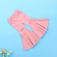 thumbnail image 4 of Xingqing Toddler Girls Flare Pants Denim Ripped Jeans Bell Bottom Long Pants Kids Ruffle Leggings Trousers, 4 of 7