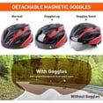 thumbnail image 3 of GRM Adult Bicycle Helmet with Safety Rear Light and Detachable Visor, Red/Black, 3 of 7