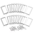 thumbnail image 1 of Unique Bargains 70x33mm Drawer Tag Label Metal Label Holder File Tag Frames Silver Tone 30 Pack, 1 of 6