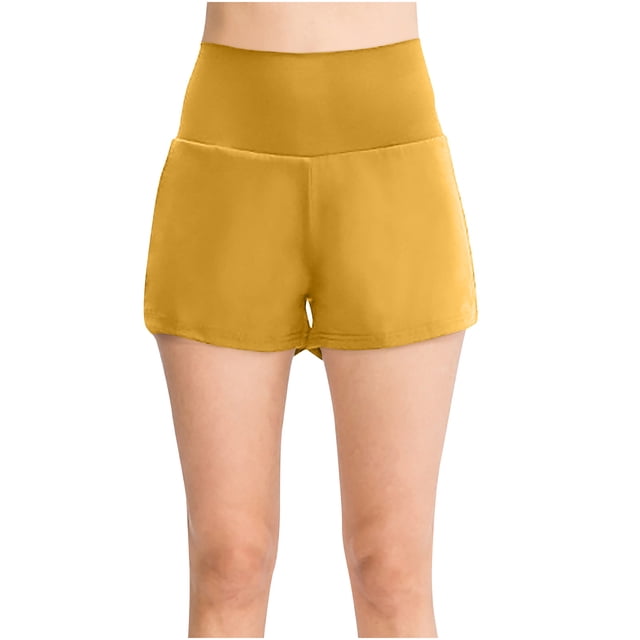 LSLJS Women's Athletic Solid ColorShorts for Women Running Workout Gym Short Quick Dry High Waisted, Womens Gym Shorts