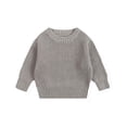 thumbnail image 4 of MIASHUI Chandails pour Tout-Petits Garçons Filles Col Rond Manches Longues chandail-Over Couleur Unie Hauts Tricotés, Gris, 5-6 Ans, 4 of 4