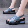 thumbnail image 4 of RKSTN Sandals for Women Sandals For Dressy Summer Ladies Open Toe Retro Wedge Platform Shoes Soft Comfortable Sandals, 4 of 5