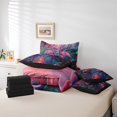 thumbnail image 4 of YST Ensemble de Literie Flamant Rose Rose Rêvant Jungle, Animal de la Forêt Format Double 7 Pcs Lit en Sac, 4 of 4