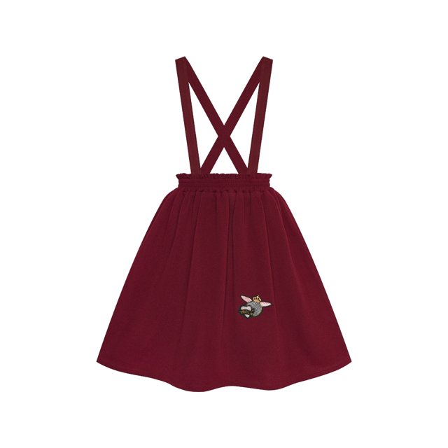 Girls Dress Wine Red Suspender Skirt School Uniform 6 Years