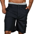 thumbnail image 1 of DPTALR Summer Men's Casual Shorts Low Waist Solid Multi Pocket Capris, 1 of 2