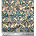 thumbnail image 1 of Soimoi Poly Georgette Fabric Floral & Ogee Damask Print Sewing Fabric Yard 42 Inch Wide, 1 of 1