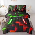 thumbnail image 1 of YST Ensemble de Literie Motif Manette de Jeu, 7 Pcs, Taille Simple, Noir Rouge Vert, 1 of 4