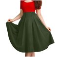 thumbnail image 1 of Mrat Mini Skirt Mode Femmes Robe Décontractée Taille Haute Couleur Unie Jupe à Poches Robe Jupes Midi P-231 Vert P, 1 of 6